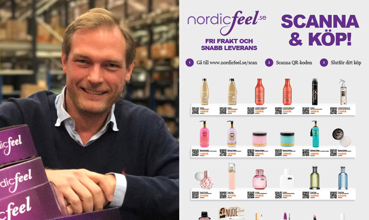 Skönhetsbutiken NordicFeel testar virtuell shoppingvägg