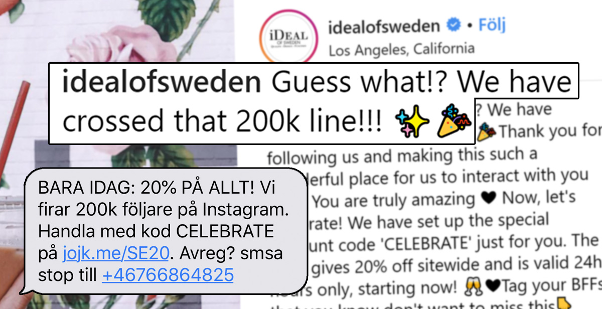 iDeal Of Sweden når 200 000 följare - firar med super-rea