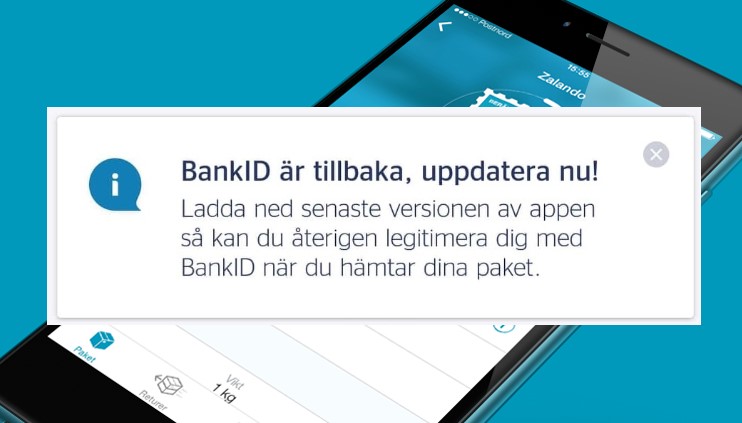 BankID-funktionen tillbaka i PostNords app