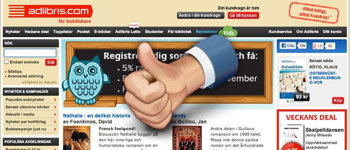 Adlibris är Sveriges mest rekommenderade företag