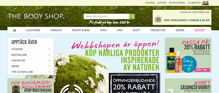 The Body Shop lanserar svensk E-handel