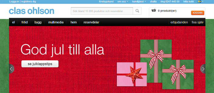Clas Ohlson rapporterar bra start på E-julhandeln