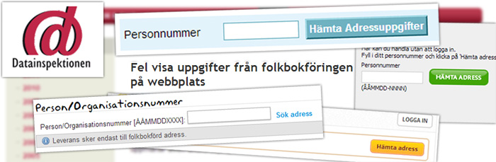 Datainspektionen hugger till mot Hämta Adress