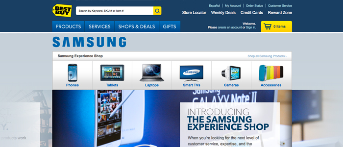 Samsungbutik skall hjälpa Best Buy på nätet