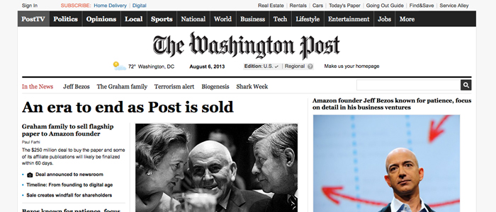 Amazons Jeff Bezos ny ägare av Washington Post