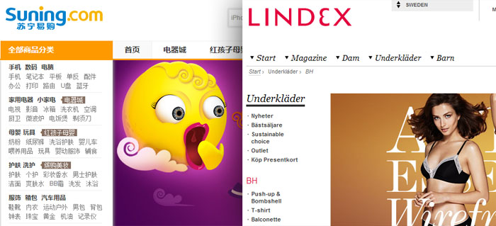 Lindex produkter till stor kinesisk E-handel