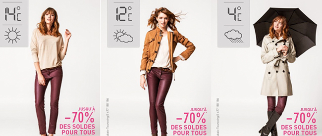 Kläderna skiftar i takt med vädret i ny reklamkampanj