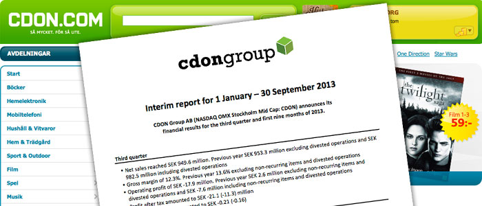 Omsättningen minskar och förlusterna ökar för CDON
