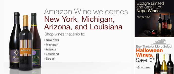 Amazon Wine expanderar till fyra nya delstater