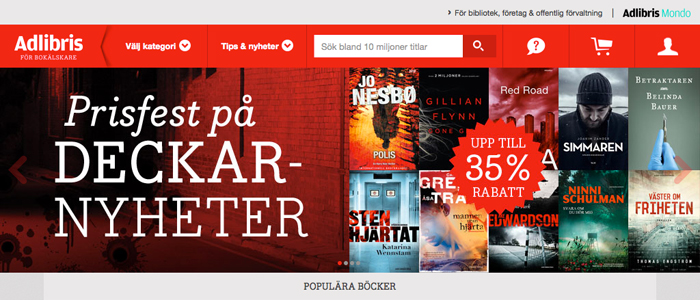 Adlibris nya sajt har fått försäljningen att rasa