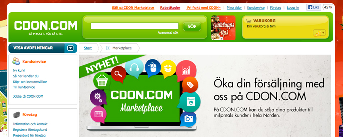 CDON.com öppnar upp för externa E-handelsbutiker