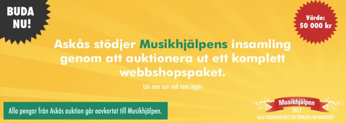 Askås stöttar Musikhjälpen med webbshopspaket