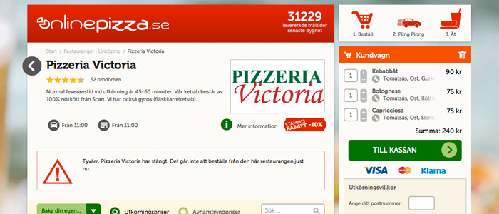 Svenskarnas pizzasug stängde ner OnlinePizza