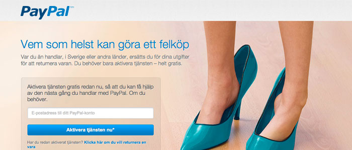 PayPal betalar returerna för svenska nätköpare