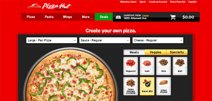 Skapa din drömpizza med Pizza Huts nya E-handel