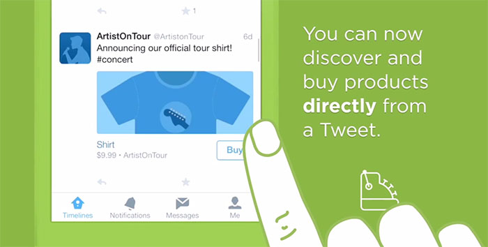 Nu kan man köpa saker direkt i Twitter-flödet