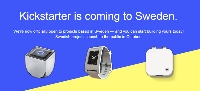 Kickstarter öppnar upp för svenska projekt