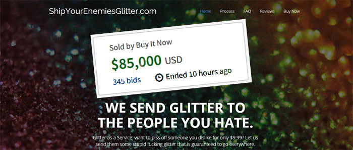 Glitterhatande sajt säljs för över en halv miljon