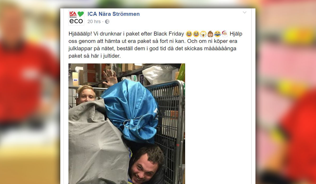 Paketkaos på Ica-butik i spåren av Black Friday