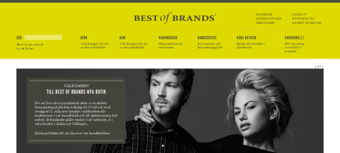 Best of Brands startar E-handel med fri frakt