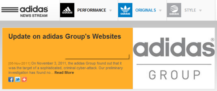 Adidas tar ner webbutiker efter cyber-attack